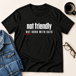 Not Friendly But Good With Cats T Shirt Gift For Adults