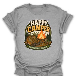 Happy Camper Good Vibes T Shirt Gift For Hiker