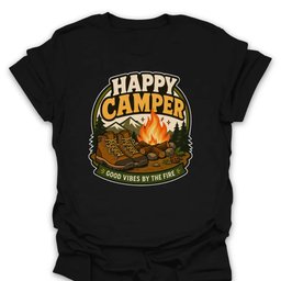 Happy Camper Good Vibes T Shirt Gift For Hiker