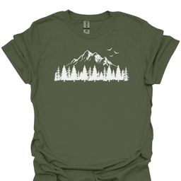 Mountain Forest Scenic Tee Gift For Hiker