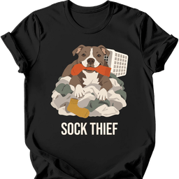 Pitbull Sock Thief T Shirt Gift For Dog Lover