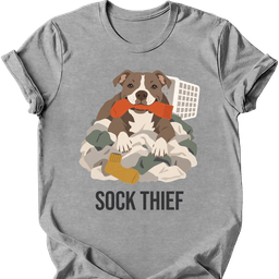 Pitbull Sock Thief T Shirt Gift For Dog Lover
