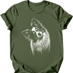 Papillon Tilted Dog T Shirt Gift For Dog Lover