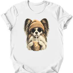 Papillon Hipster Dog T Shirt Gift For Dog Lover