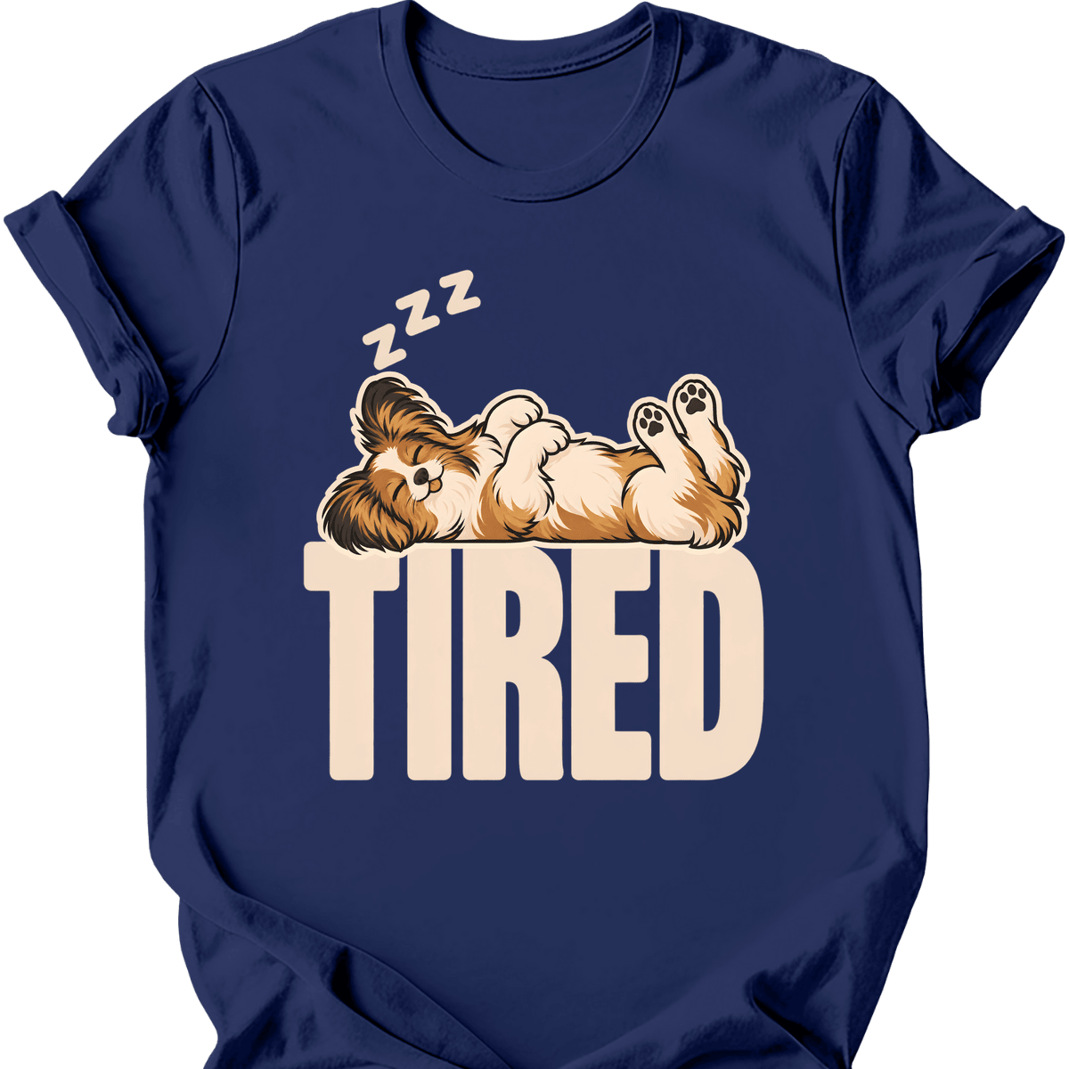 Papillon Tired Dog T Shirt Gift For Dog Lover