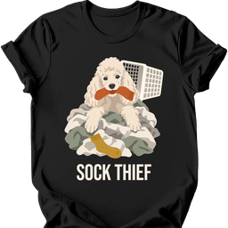 Poodle Sock Thief T Shirt Gift For Dog Lover