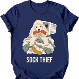 Poodle Sock Thief T Shirt Gift For Dog Lover