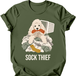 Poodle Sock Thief T Shirt Gift For Dog Lover