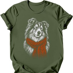 Rough Collie Winter Dog T Shirt Gift For Dog Lover