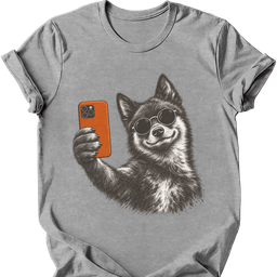 Schipperke Selfie Dog T Shirt Gift For Dog Lover