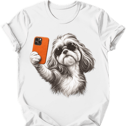 Shih Tzu Selfie Dog T Shirt Gift For Dog Lover
