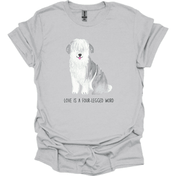 Sheepdog Love Is A Four Legged Word T Shirt Gift For Dog Lover