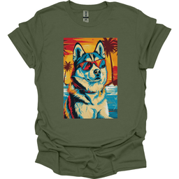 Siberian Husky Summer Dog T Shirt Gift For Dog Lover