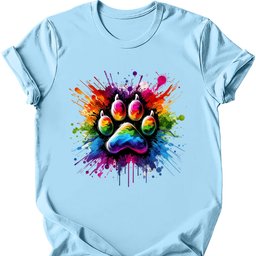 Splatter Paint Paw T Shirt Gift For Dog Lover