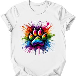 Splatter Paint Paw T Shirt Gift For Dog Lover