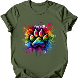 Splatter Paint Paw T Shirt Gift For Dog Lover