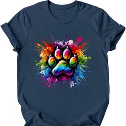 Splatter Paint Paw T Shirt Gift For Dog Lover