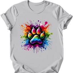 Splatter Paint Paw T Shirt Gift For Dog Lover