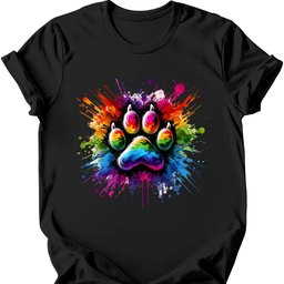 Splatter Paint Paw T Shirt Gift For Dog Lover