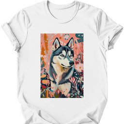 Siberian Husky Boho Dog T Shirt Gift For Dog Lover