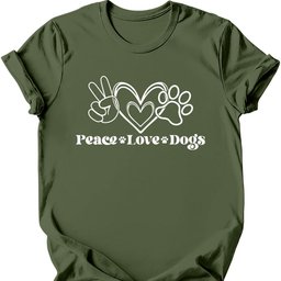 Peace Love Dogs T Shirt Gift For Dog Lover
