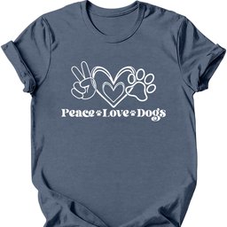 Peace Love Dogs T Shirt Gift For Dog Lover