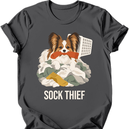 Papillon Sock Thief T Shirt Gift For Dog Lover