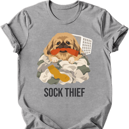 Pekingese Sock Thief T Shirt Gift For Dog Lover