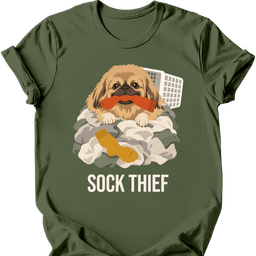 Pekingese Sock Thief T Shirt Gift For Dog Lover