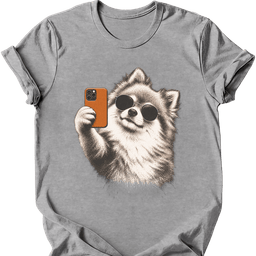 Pomeranian Selfie Dog T Shirt Gift For Dog Lover