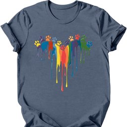 Paint Drip Paw Heart T Shirt Gift For Dog Lover