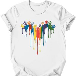 Paint Drip Paw Heart T Shirt Gift For Dog Lover