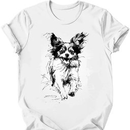Papillon Running Dog T Shirt Gift For Dog Lover