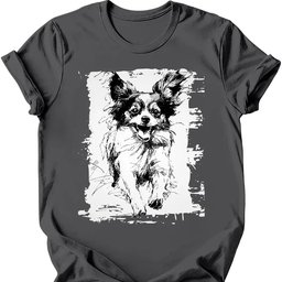 Papillon Running Dog T Shirt Gift For Dog Lover