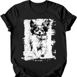 Papillon Running Dog T Shirt Gift For Dog Lover