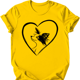 Papillon Heart Dog T Shirt Gift For Dog Lover