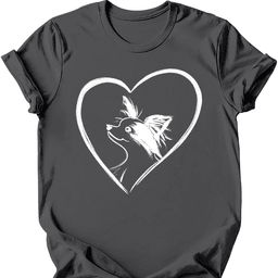 Papillon Heart Dog T Shirt Gift For Dog Lover