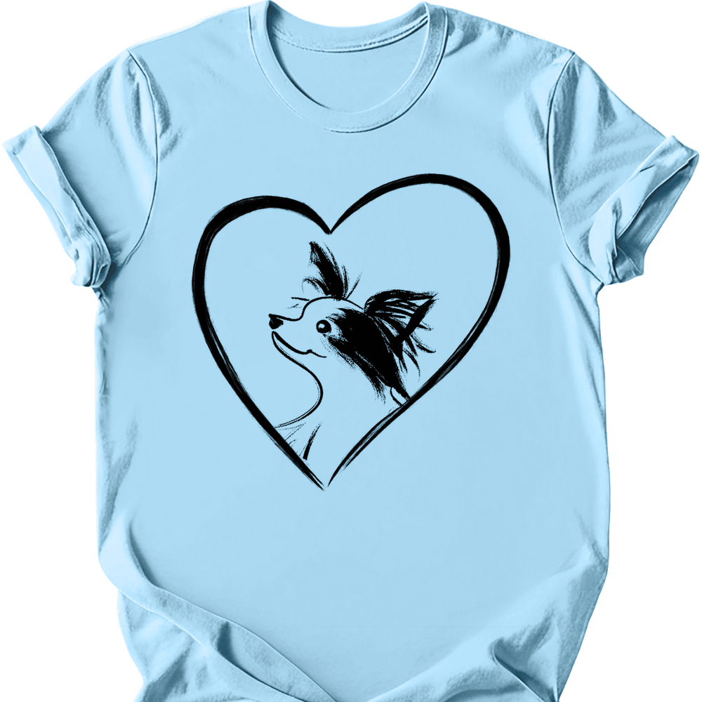 Papillon Heart Dog T Shirt Gift For Dog Lover