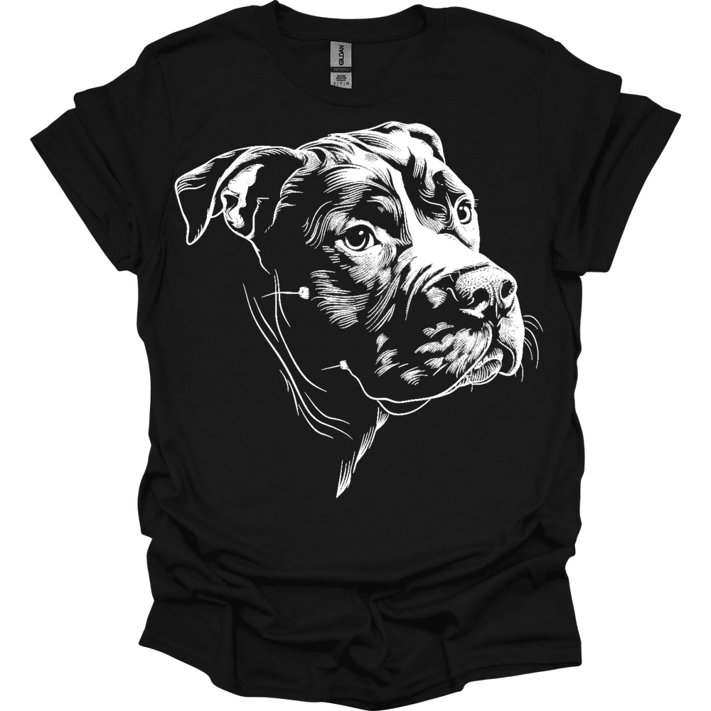 Pitbull Line Art T Shirt Gift For Dog Lover