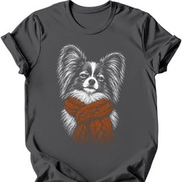 Papillon Winter Dog T Shirt Gift For Dog Lover