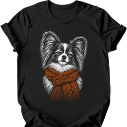 Papillon Winter Dog T Shirt Gift For Dog Lover