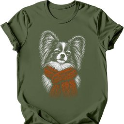 Papillon Winter Dog T Shirt Gift For Dog Lover