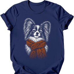 Papillon Winter Dog T Shirt Gift For Dog Lover