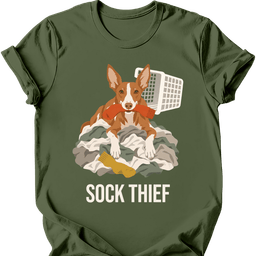 Podenco Sock Thief T Shirt Gift For Dog Lover