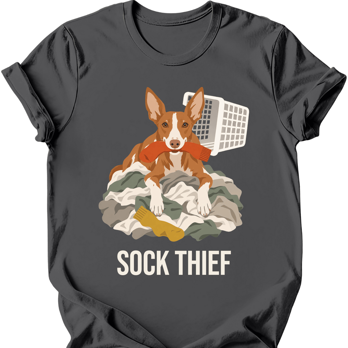 Podenco Sock Thief T Shirt Gift For Dog Lover