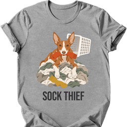 Podenco Sock Thief T Shirt Gift For Dog Lover