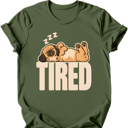 Pekingese Tired Dog T Shirt Gift For Dog Lover