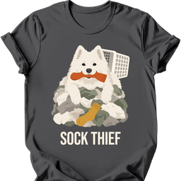 Samoyed Sock Thief T Shirt Gift For Dog Lover