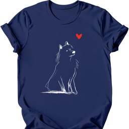 Samoyed Sketch Dog T Shirt Gift For Dog Lover