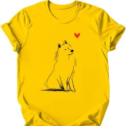 Samoyed Sketch Dog T Shirt Gift For Dog Lover